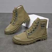 Men's High-Top Fleece Lined Safety Shoes Lightweight Wear-Resistant Non-Slip Mountain Boots Construction Site Single Boot