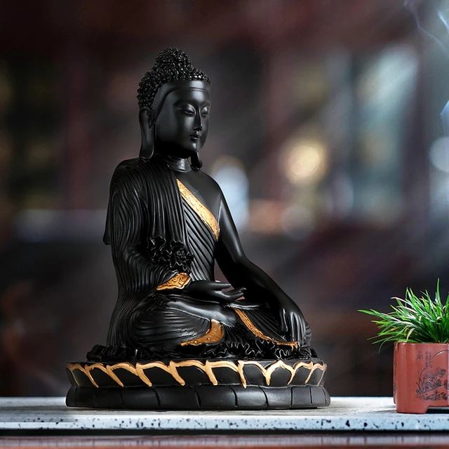 Statuetta in resina meditazione Buddha Decor decorazioni per la casa statua  di Buddha nero accessori per la casa indù accessori per soggiorno figurina  - AliExpress