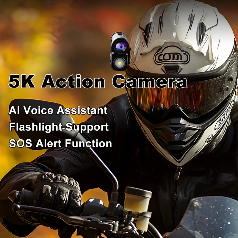Action Camera 5K WiFi AI Voice Assistant with 128G Memory Card