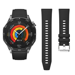 Official Silicone Sport Strap Band for Smartwatch - 18mm/22mm Bracelet Wristbands (Black)