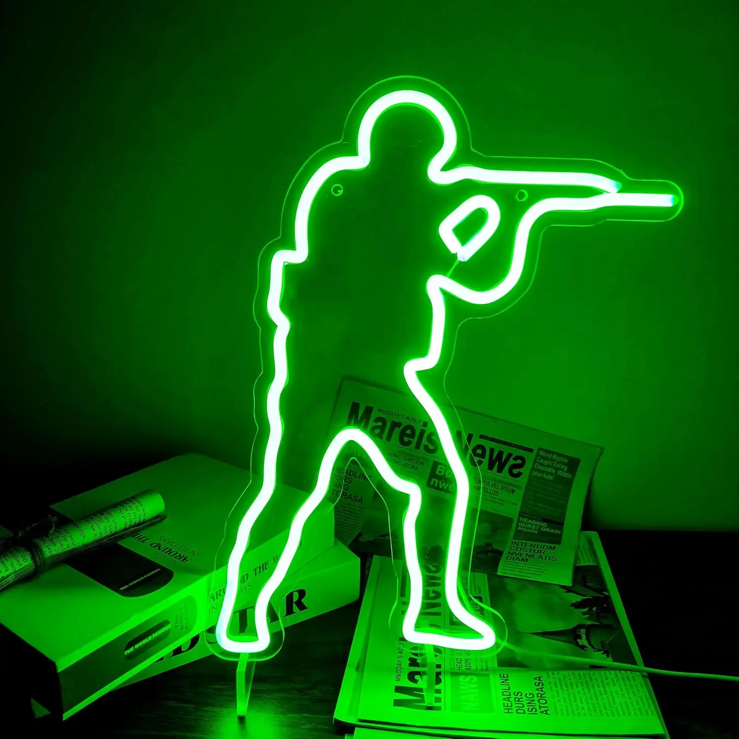 LED Neon Sign Csgo Gun Game Sign Dimmable LED Neon Light Sign For Gamer Room Decor