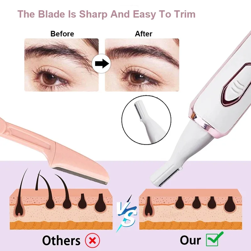 Electric Shaver For Woman Body Hair Removal Epilator Painless Cordless Trimmer 4 in 1 Face Leg Bikini Razor