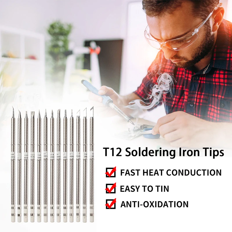 T12 K Series Soldering Solder Iron Tips T12-KL KF KR KU Series Iron Tip for Hakko FX951 STC AND OLED Electric Soldering Iron