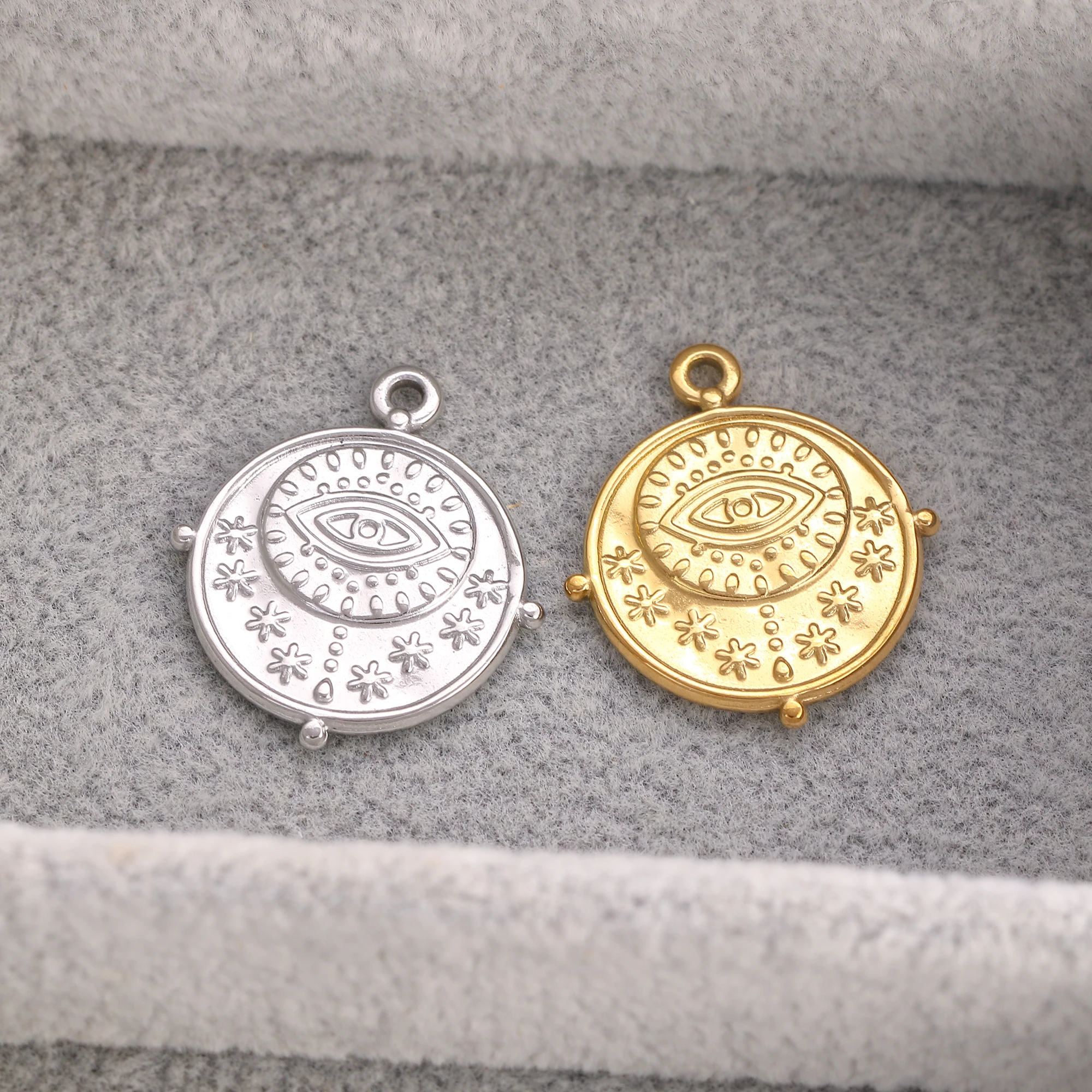 3 Stück Großhandel Edelstahl Guss Sonne Mond Stern Charms Sternenlicht Anhänger DIY Halskette Armband Ohrringe Schmuck Zubehör – Detail 14
