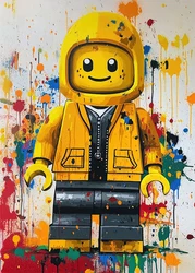 Vibrant Urban Graffiti Art - Abstract Ninja & Hipster Canvas Wall Decor - 40X60cm Unframed (25)
