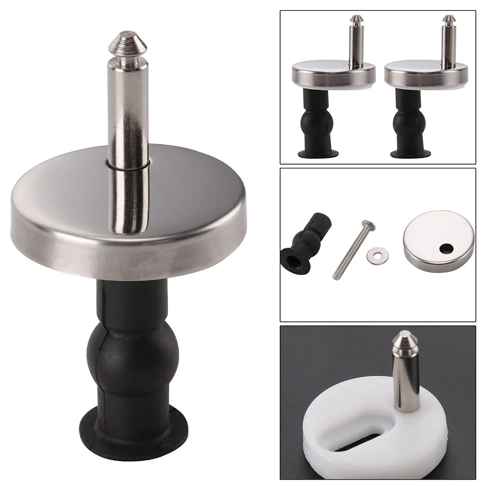 Description Picture 2 of item2x Toilet Lid Top Fixing Hinges Universal Toilet Seat Hinge Soft Release Stainless Steel Bathroom Accessories Replacement Parts