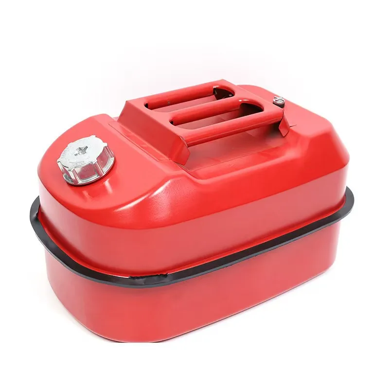 Red Orizontal Oil Drum 5L/10L/20L Portable Oil Drum Aluminum Cover Iron Barrel Car Mounted Motorcycle Spare Fuel Tank