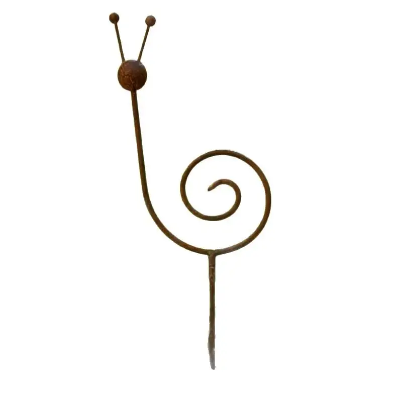 1 Stück Rustikaler Metall-Gartenstecker mit Schnecken-Design, Außendekoration für Garten, Terrasse, Balkon, Blumentopf, Schmiedeeisen-Metallkunst
