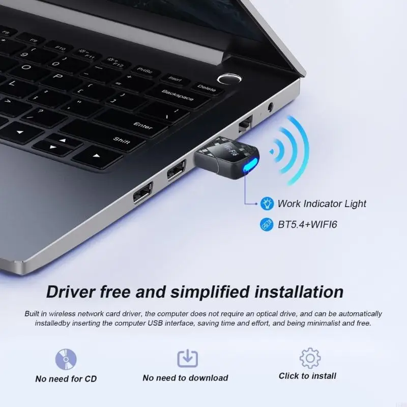 AX900 USB WiFi 6 블루투스 호환 어댑터 동글 더블 밴드 2.4Ghz 및 5GHz 네트워킹 무선 수신기 어댑터 동글