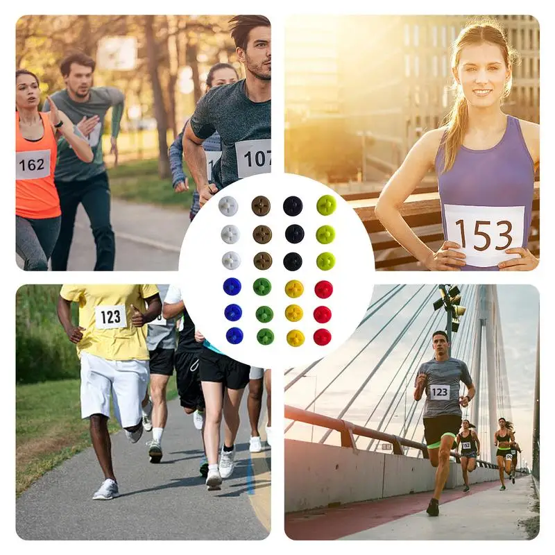 Bib Clips for Runners Running Magnets Holder Accessories 12 Pieces/24 Pieces