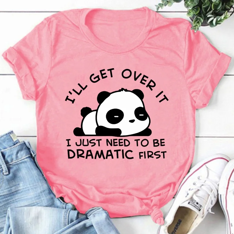 

Cute Panda Printing T-Shirt Women Fashion Casual Tees Round Neck T-Shirt