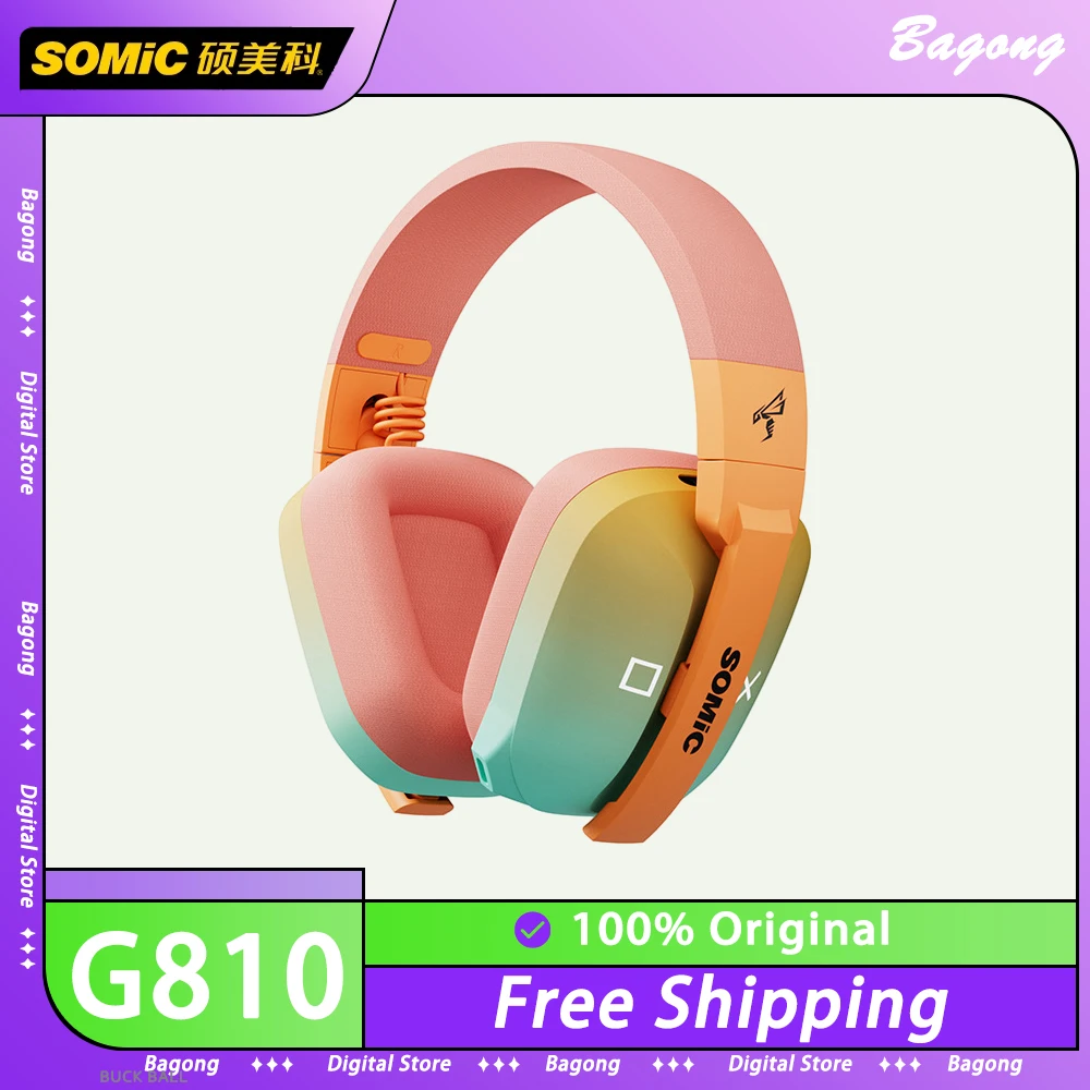 

Somice G810 Tri Mode Headphone Microphone Bluetooth Wireless Headset Noise Reductioin Low Latency Stereo Sound Man Gaming Gifts