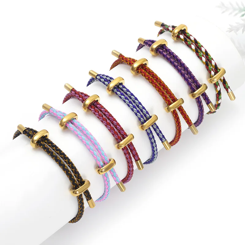 Europe and the United States popular hand-woven bracelet stainless steel letters couples fashion jewellery multi-colour optional