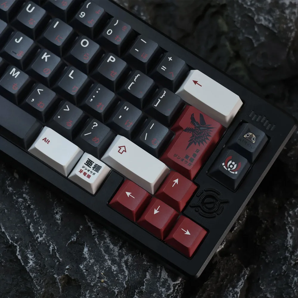 PBT Cat Keys Stygian Zinogre Keycap Mechanical Keyboard 142 Keys/Sets Cherry Profile DYE Sublimation ISO Enter For Cross Switch