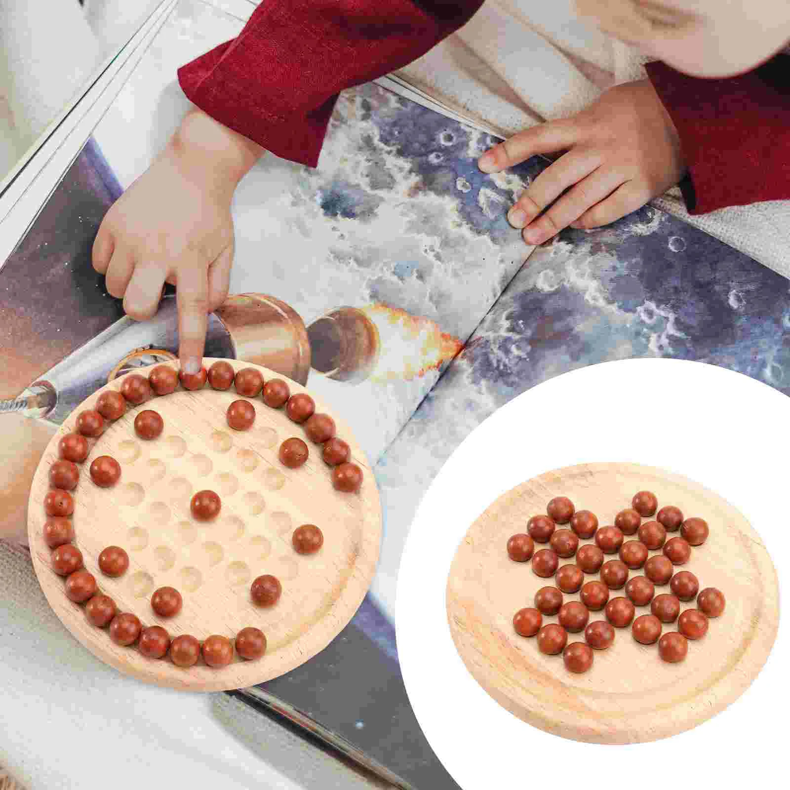 

Solitaire Game Board Chess Wooden Marble Pegwoodsingle Europe Set Games Checkers Adults Educational Triangle Beads Classical