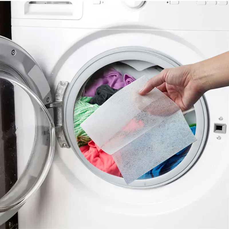 Fabric Softener Sheets 100Pcs/Bag Fabric Softener Sheet for Dryer Lavender Fragrance Tumble Dryer Sheet Environmentally Soften Freshen Fight Static