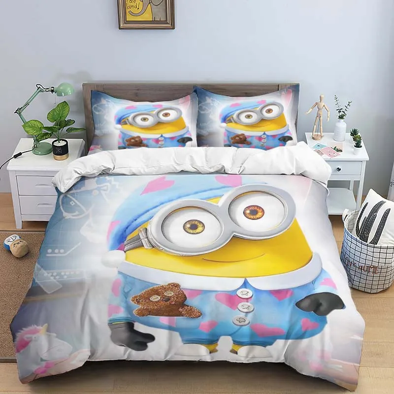 

Комплект постельного белья из микрофибры или полиэстера, с объемными мультяшными большими глазами