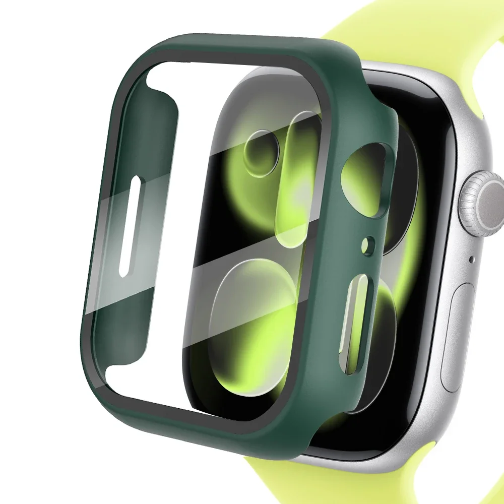 Enhanced Apple Watch Protective Case with Tempered Glass Screen Cover