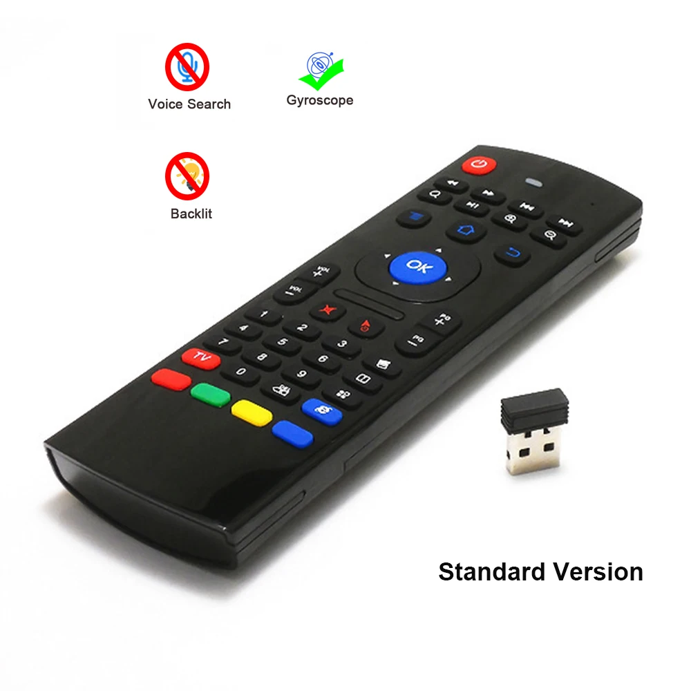 2.4G Mx3 Air Mouse Smart Voice Remote Control Tastiera Wireless Rf Retroilluminata Fly Mouse Mx3 Per Android Smart Tv Box