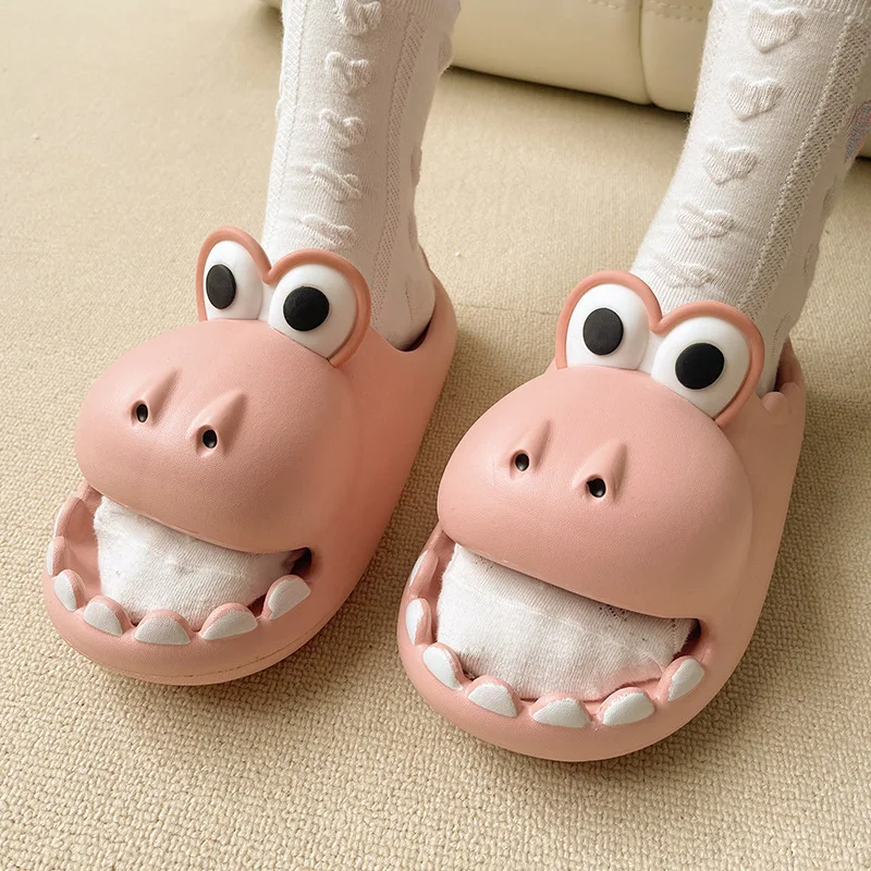 

AAA 23 New Creative Cartoon Dinosaur Sandals for Women Summer Indoor Home Thick-Soled Non-Slip Slippers