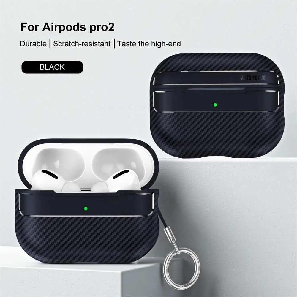 Carbon Fiber Earphone Cover with Hook - Compatible with AirPods Pro