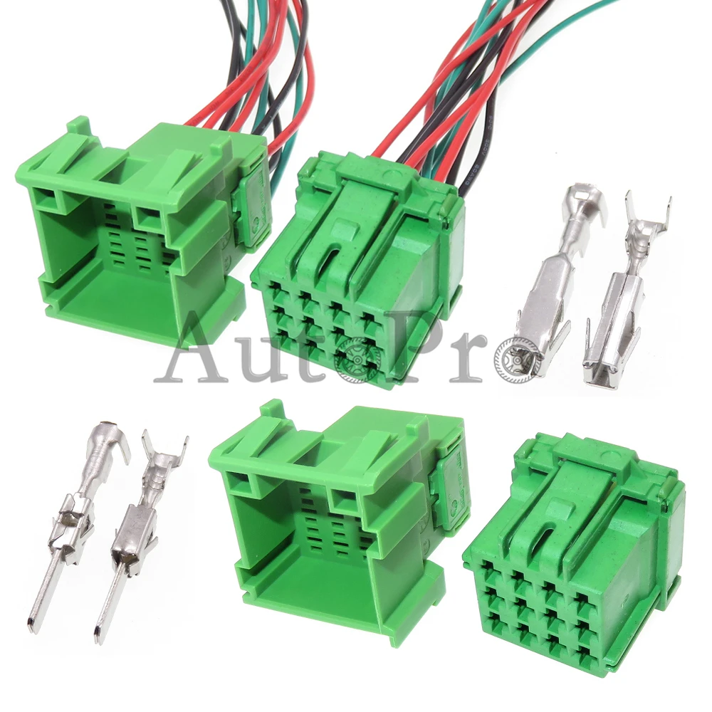 

1 Set 12 Hole 1-967627 8-968972-1 1-967627-1 Car Plastic Housing Connector With Terminal Starter CD Player Electric Wire Socket
