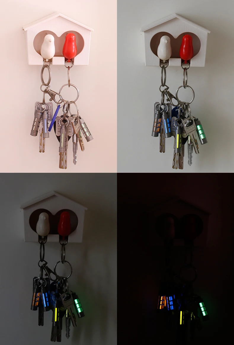 Titanium Alloy Luminous Night Signal Light Outdoor EDC Luminous 3.5*25mm Fluorescent Tube Self-illuminating Key Chain betalight 6