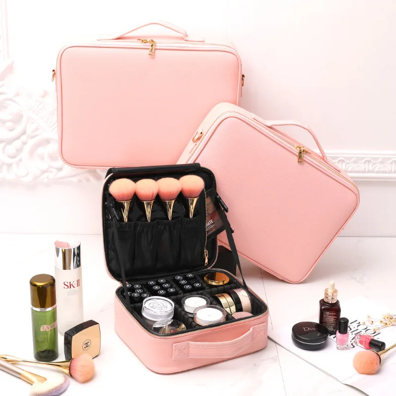 relavel Small Pink Portable Travel Makeup Bag