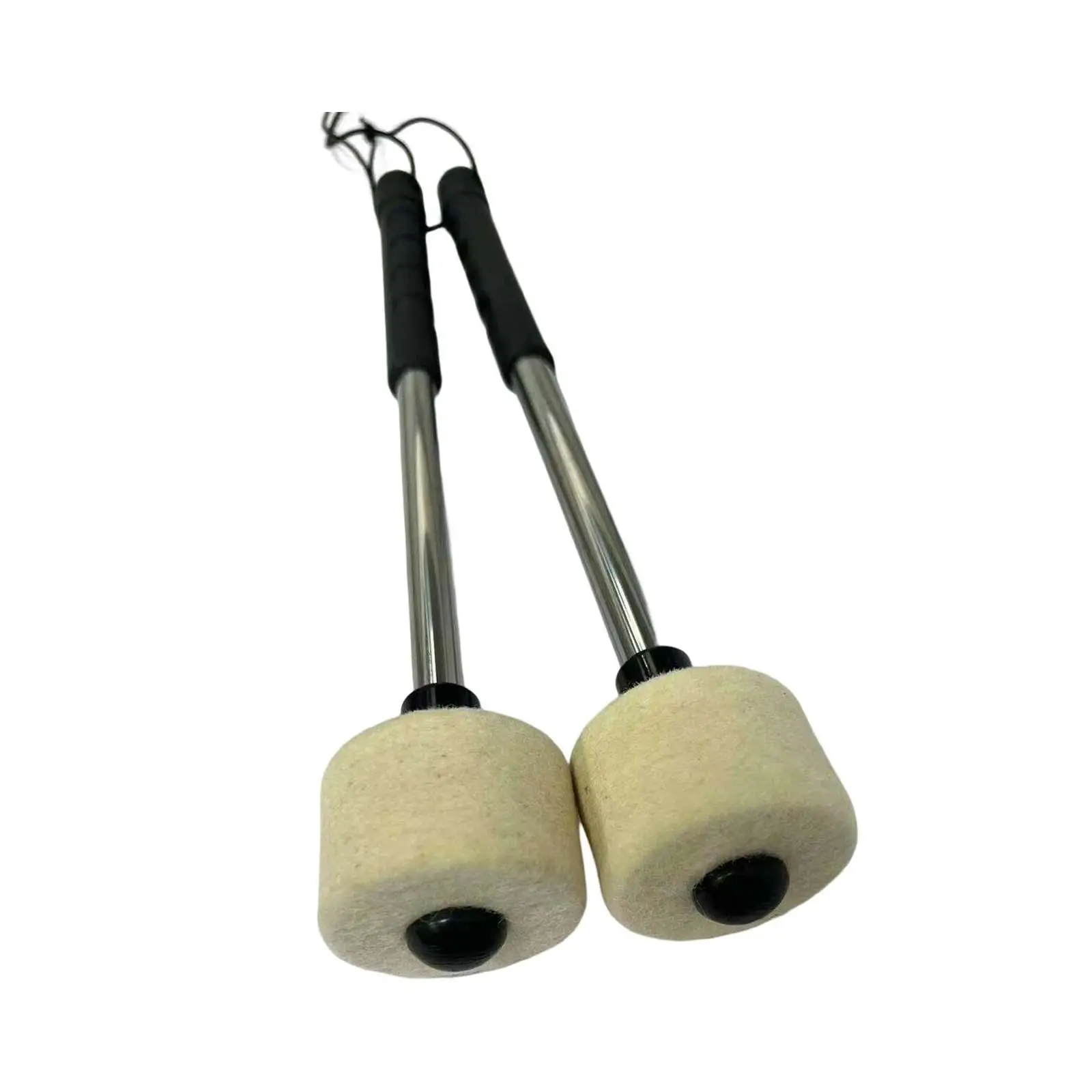 

2x Mallets Sticks Sturdy Soft Bass for Percussion Drum Marching Band