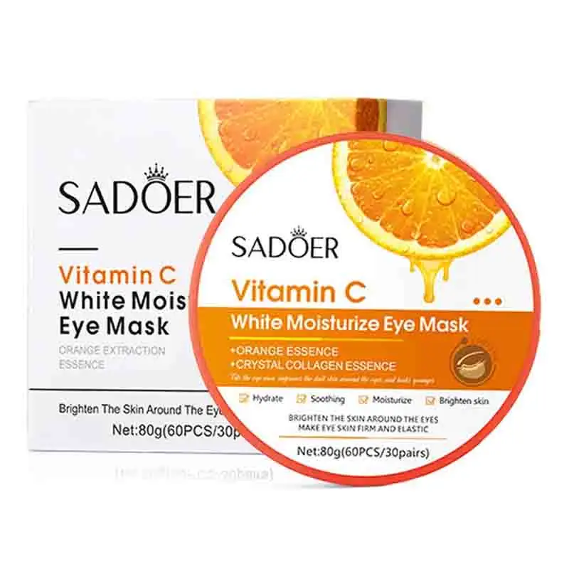 60pcs SADOER Vitamin C Collagen Eye Mask Anti Dark Circles Removal Eyes Bags Moisturizing Firming Eye Patches Eyes Skin Care_voghion.com