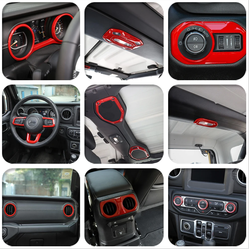 Copertura Trim Portabicchieri Per Jeep Wrangler JL E Gladiator JT 2018-2023 - Accessorio Interni In Argento - Foto 5