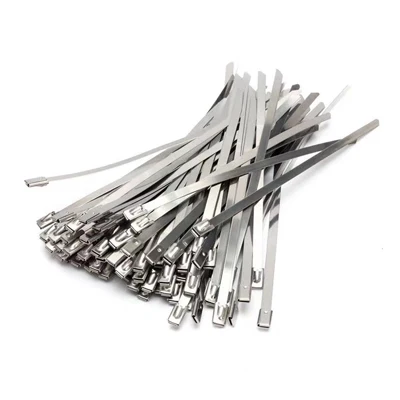100pcs Stainless steel metal Cable Ties tie Zip Wrap Exhaust Heat Straps Induction pipe 7.9mm width 100-450mm 304 Material
