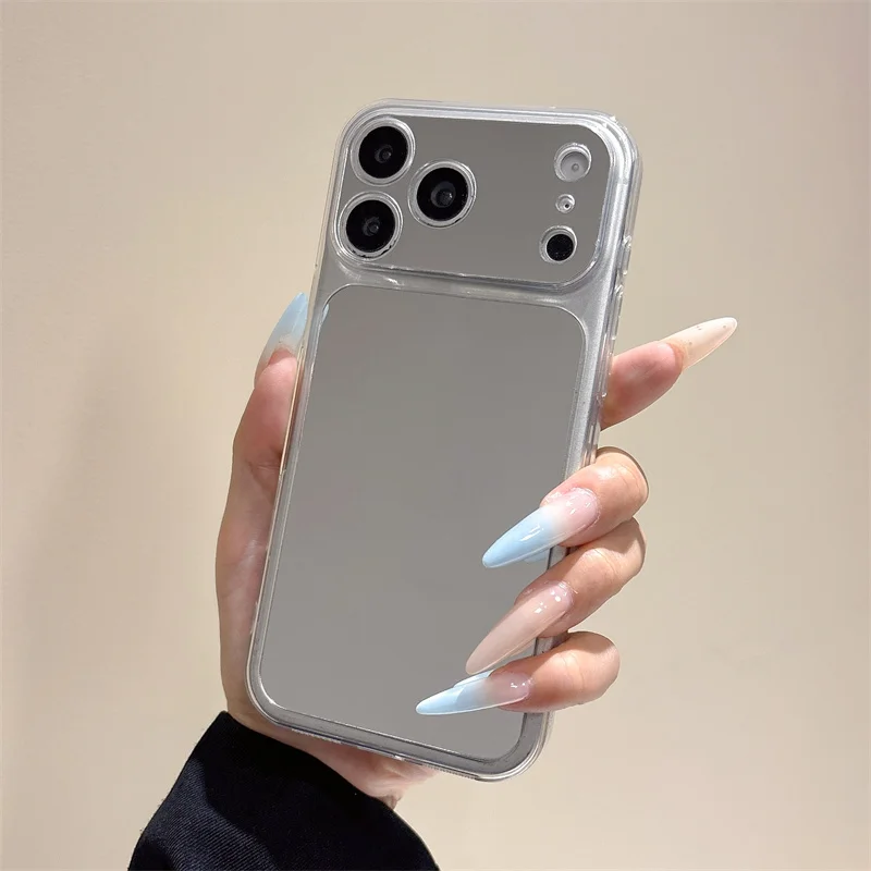 Luxury Make Up Mirror Phone Case - Clear Shockproof Acrylic with Soft Bumper Cover