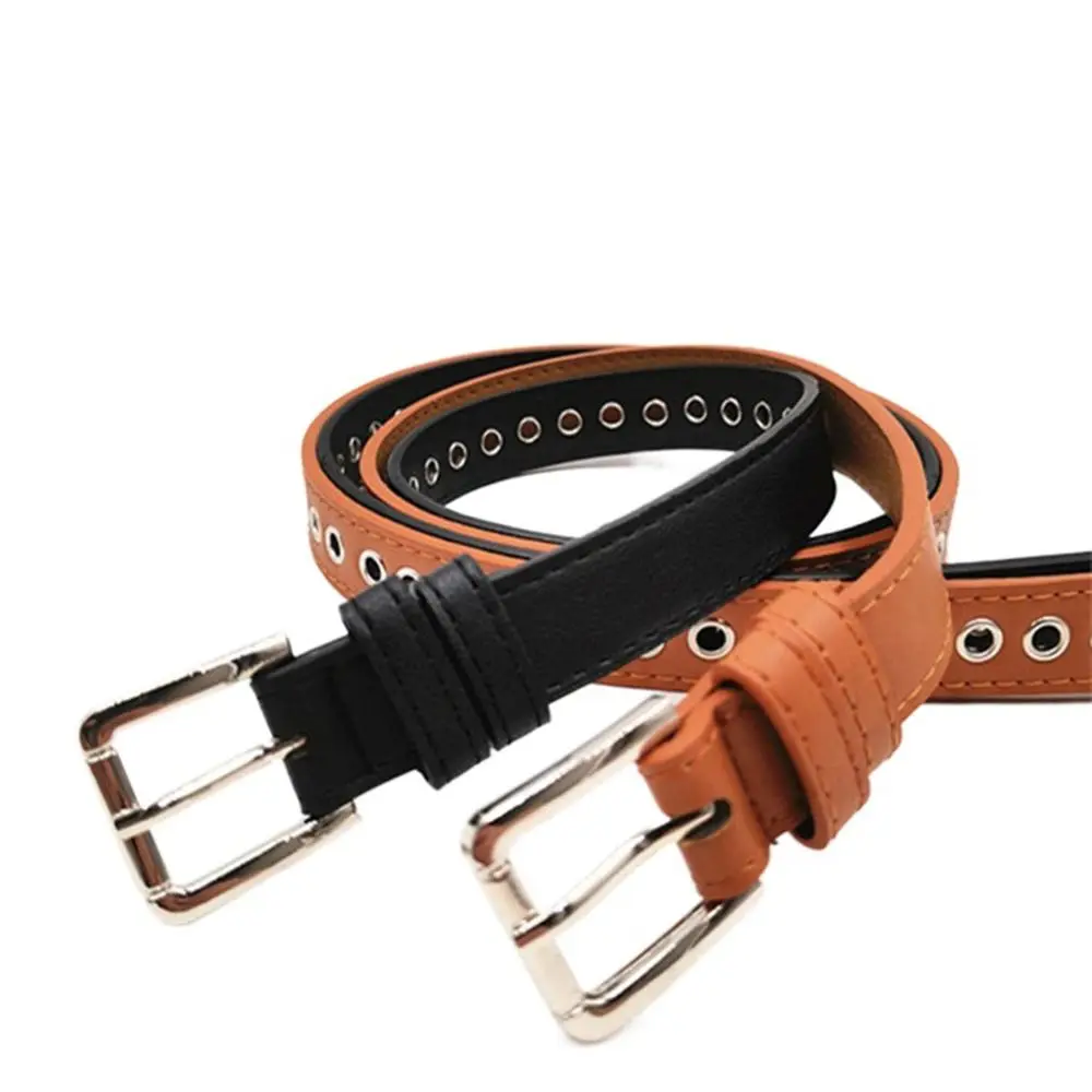 

Simple Personality For Women Fashion Dress Circle Pin Buckle Trousers Thin Waistband PU Leather Belt Waist Strap Waist Belt