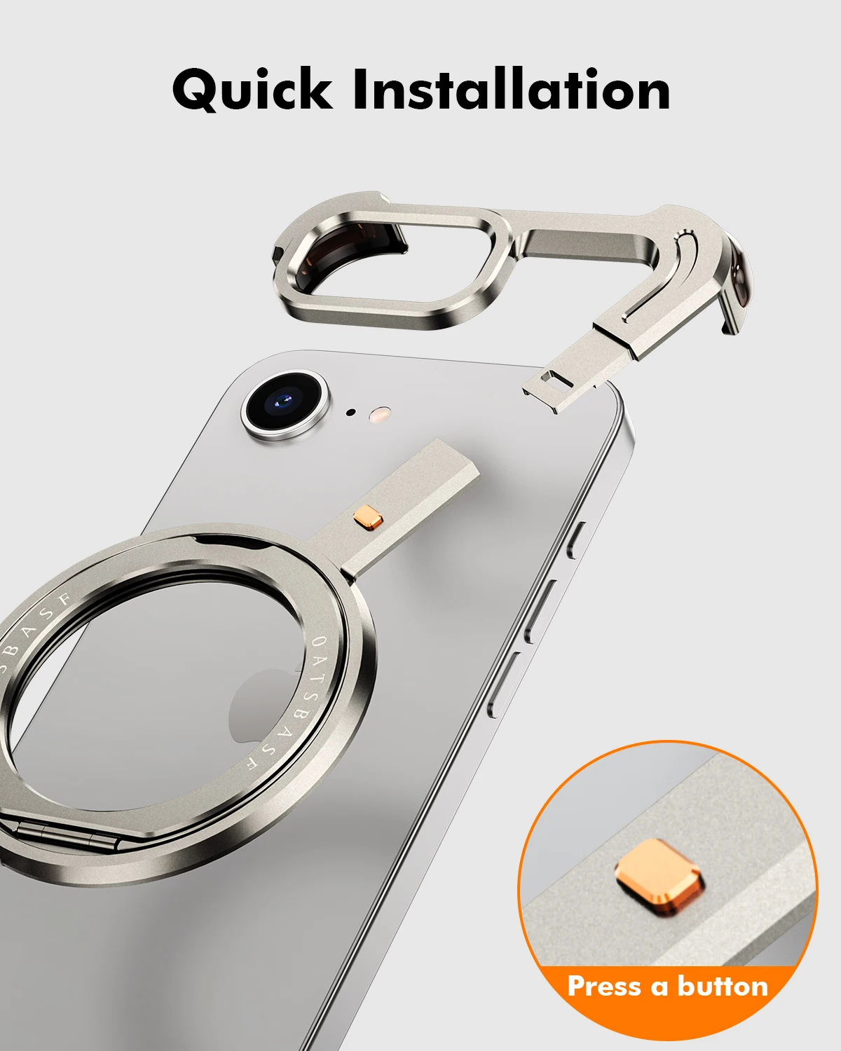 Eary Z Shape Phone Case For iPhone 16 E Cover 360 Rotating Adjustable Magnetic Ring Stand Frameless Shockproof Protector Shells