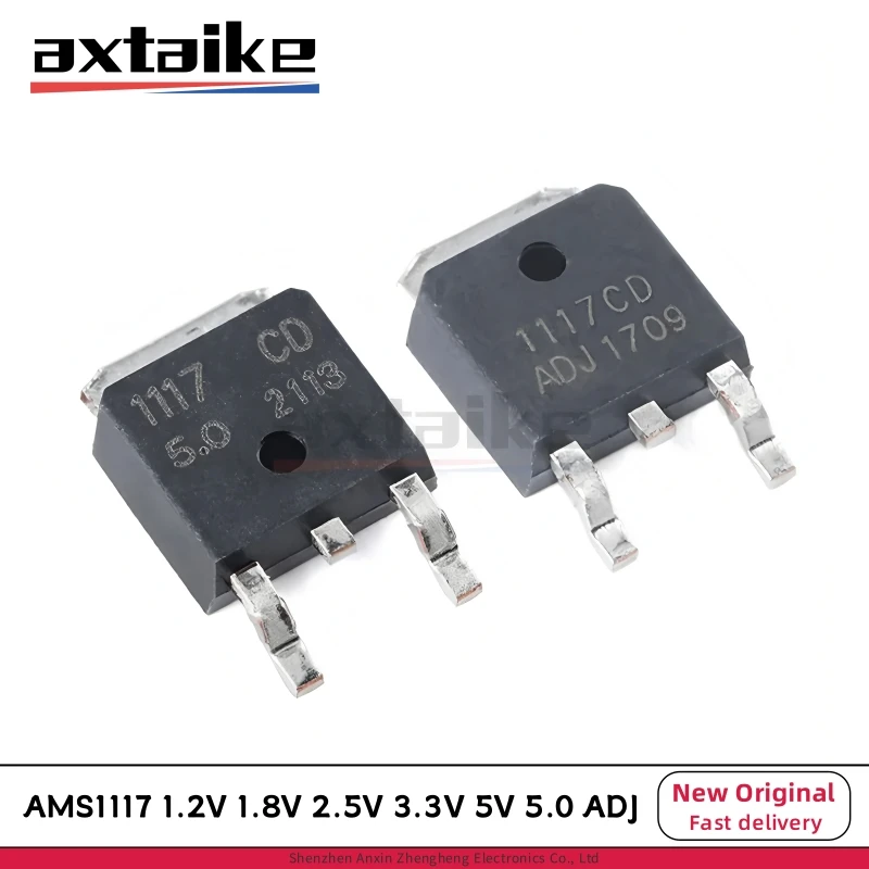 AMS1117 1117CD 1117 1.2V 1.8V 2.5V 3.3V 3V3 5V 5.0 ADJ TO-252 DPAK SMD AMS1117CD-3.3 5.0 1A LOW Dropout Voltage Regulator 10PCS voltage regulator ic