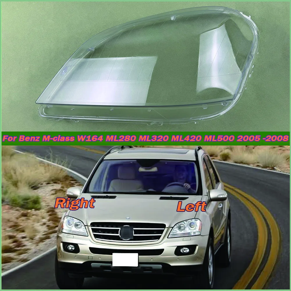 

For Benz M-class W164 ML280 ML320 ML420 ML500 2005- 2008 Front Headlight Cover Shade Lampshade Lens Headlamp Shell Plexiglass