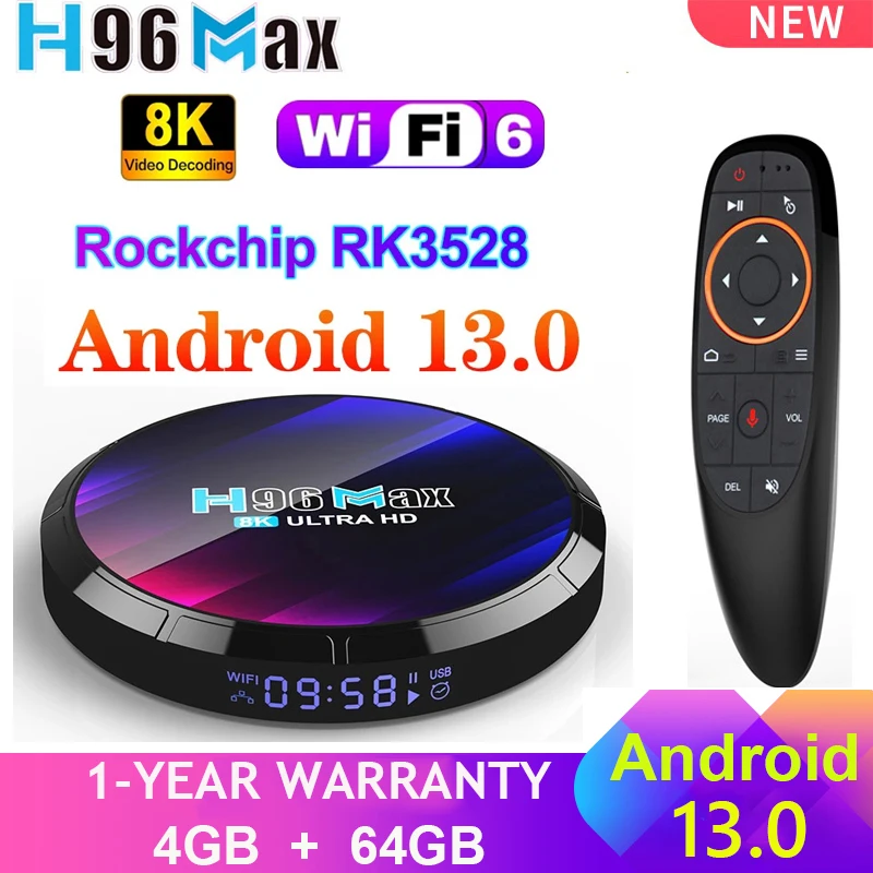 8k Tv Dealsh96 Max Android 13 Smart Tv Box - 4k 8k Hdr10+, Rk3528 Quad  Core, 64gb