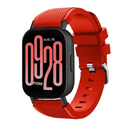 Breathable Soft Silicone Strap - Replacement Wristband Accessory for 22mm band (Red)