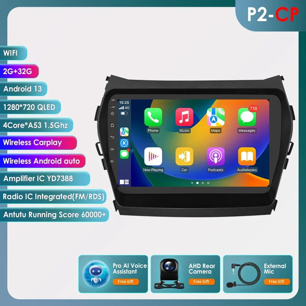 thumbnail image 2 of 2 32G] Android 13 Car Stereo For Hyundai Santa Fe IX45 2013-2018 With Apple Carplay 2 of 12