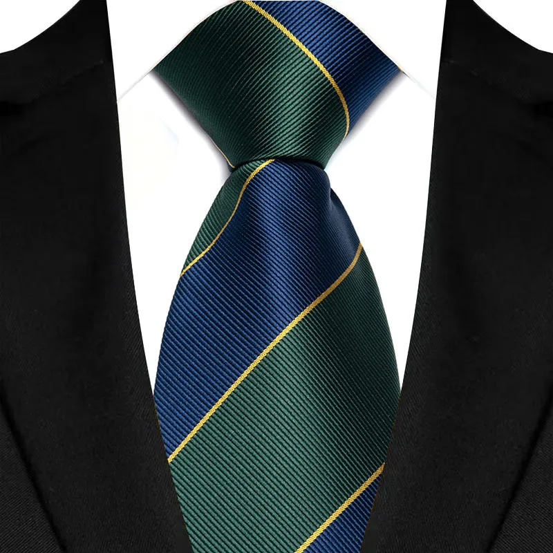Plaid Tie Wedding Men 8CM Dark Green Plaid Striped Paisley Neckties Men Business Groom Collar Accessories Gift
