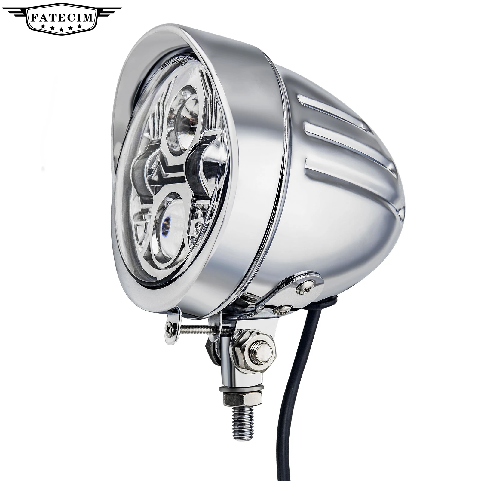

LED Motorcycle Custom Vintage 4.5" LED Headlight Spot Lamp For Harley Chopper,Bobber