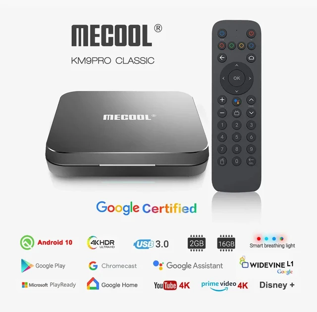 Reproductor De Streaming Mecool Km9pro 4k Hdr Y Chromecast Km2 Plus 2gb Ram  16gb Flash