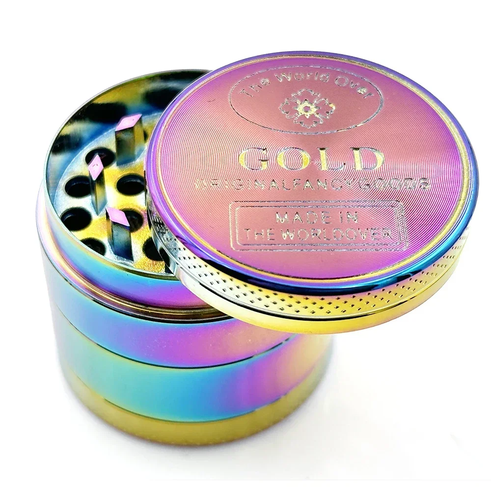 Herb Mills 3/4 Parts Zinc Alloy 40mm Tobacco Crusher 1.57 Inch Gold Herbal Crusher Grinders Hookah Accessories 5