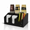 Black Acrylic Cup Holder Multi-compartment Cup Storage Rack Straw Storage Box Coffee Milk Tea Shop Cup Container Display Stand 2