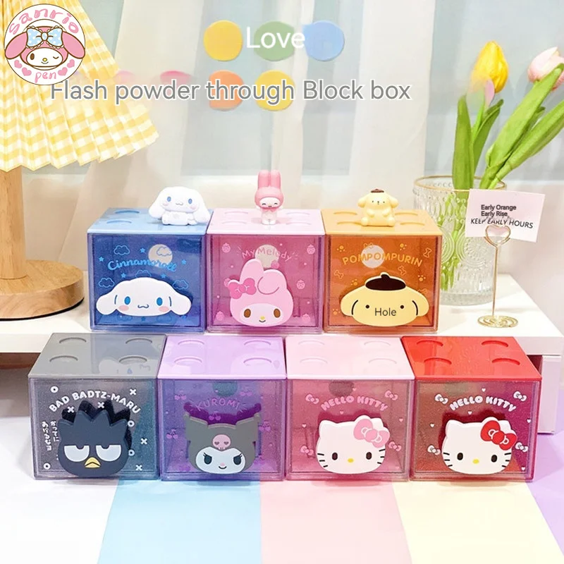 

Sanrio новая мультяшная коробка вспышка розовый прозрачный ящик коробки студенты милый Настольный ящик для хранения пыленепроницаемый Штабелируемый пазл для хранения