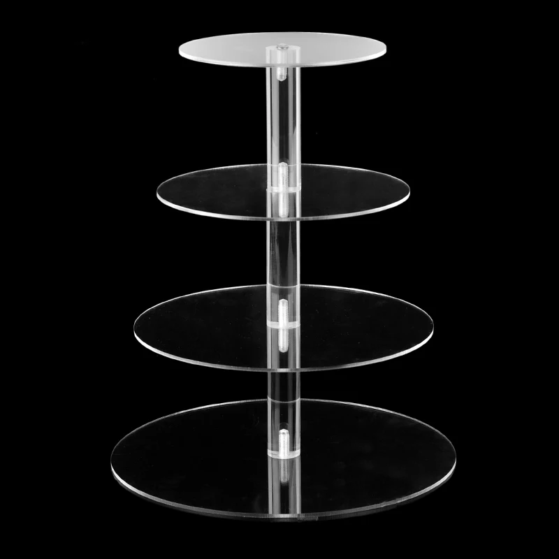 

3/4/5/6 Tiers Acrylic Cake Stand For Wedding Party Transparent Buffet Display Rack Round Removable Cupcake Holder Birthday Decor