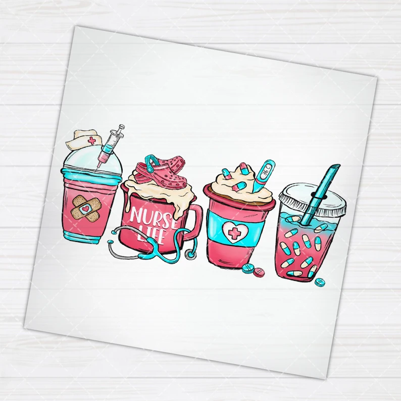 Heat Transfer Stickers Iron On Clothes 10cm/15cm DTF Pinted Vinyl Thermal Appliques Washable T-Shirt Decal craft vinyl sticker