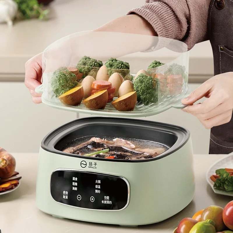 

220V Multifunctional Electric Food Steamer Double Layer Egg Boiler Breakfast Maker Bun Corn Milk Steamed Cooking Machine 1000W