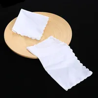 3Pcs 100% Cotton 30x30cm White Color Lace Women Handkerchiefs Reusable Suit Pocket Sweat Square Towels Tea Party Favors 3